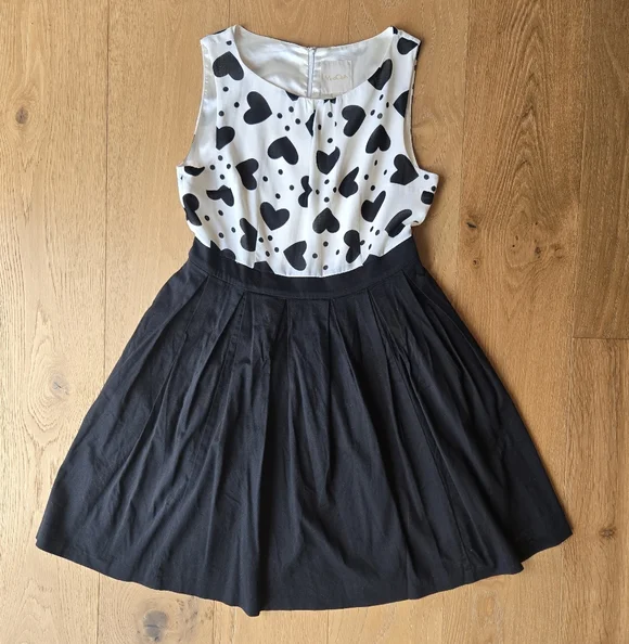 ModCloth Sweetheart Black and White Dress Size L - Picture 8 of 14